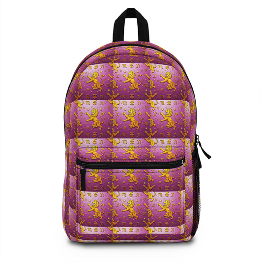 Backpack, Leo, Zodiac, Metal Pattern