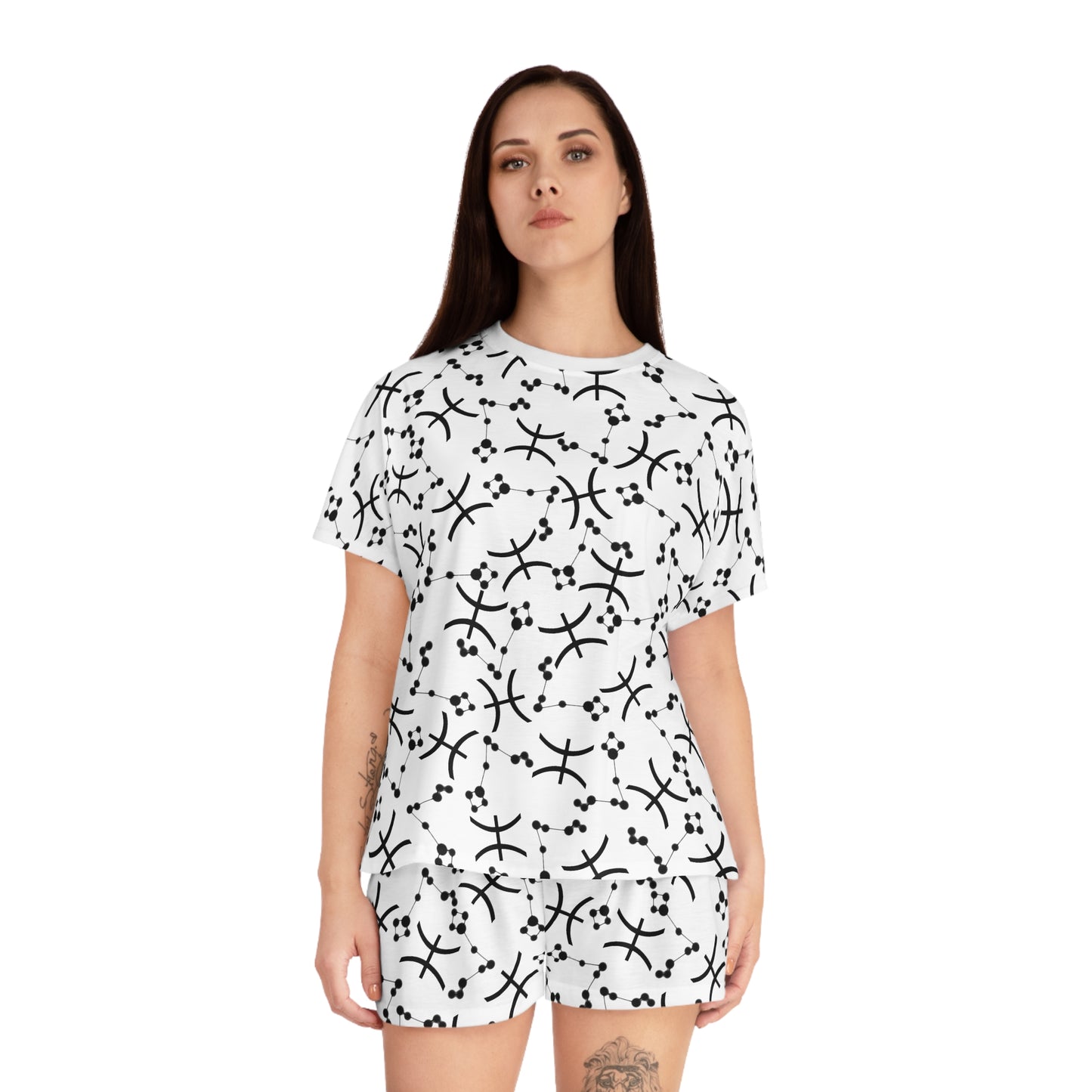 Women's Short Pajama Set Pisces Zodiac Sign (AOP)