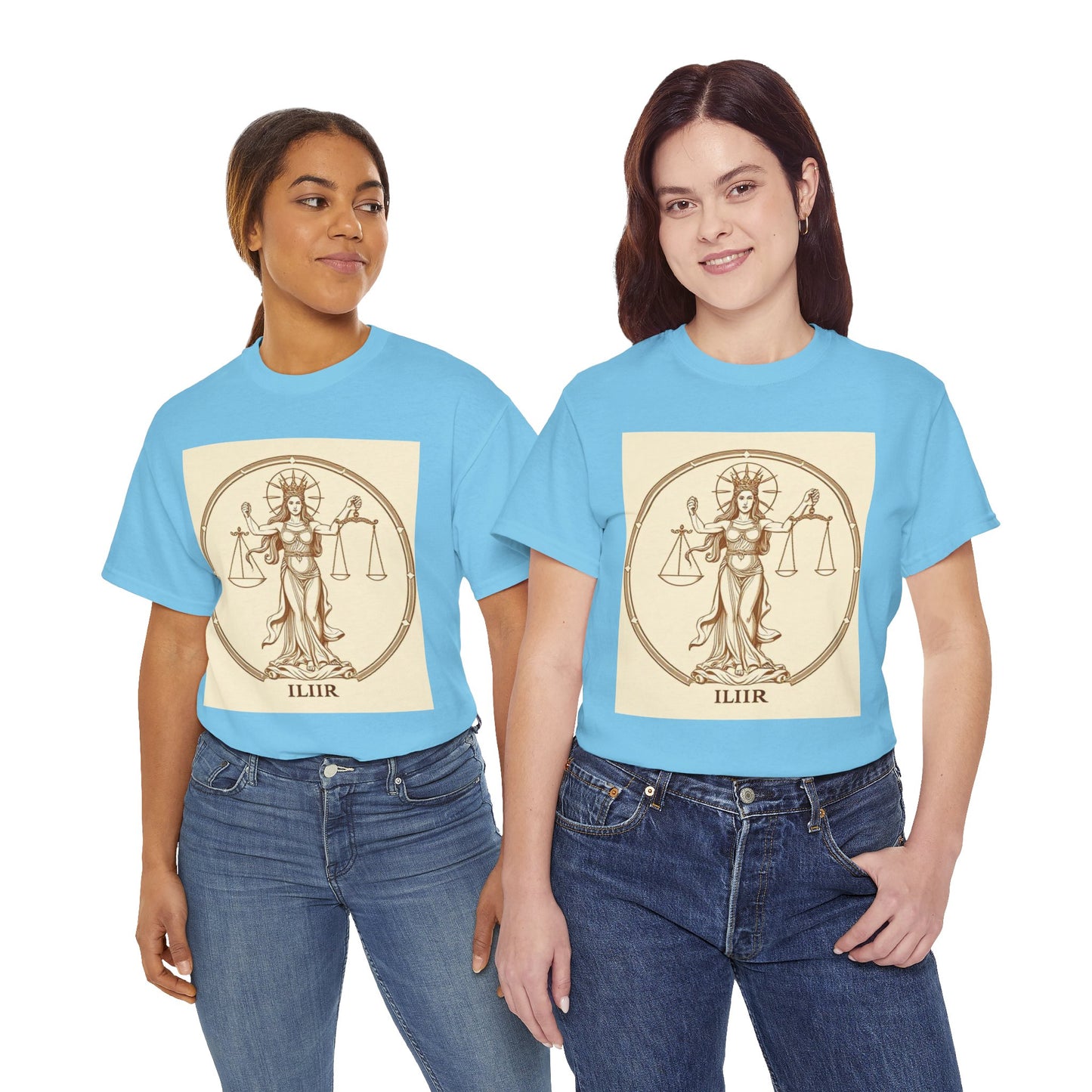 Unisex Heavy Cotton T-Shirt, Libra Goddess v1, Zodiac Design