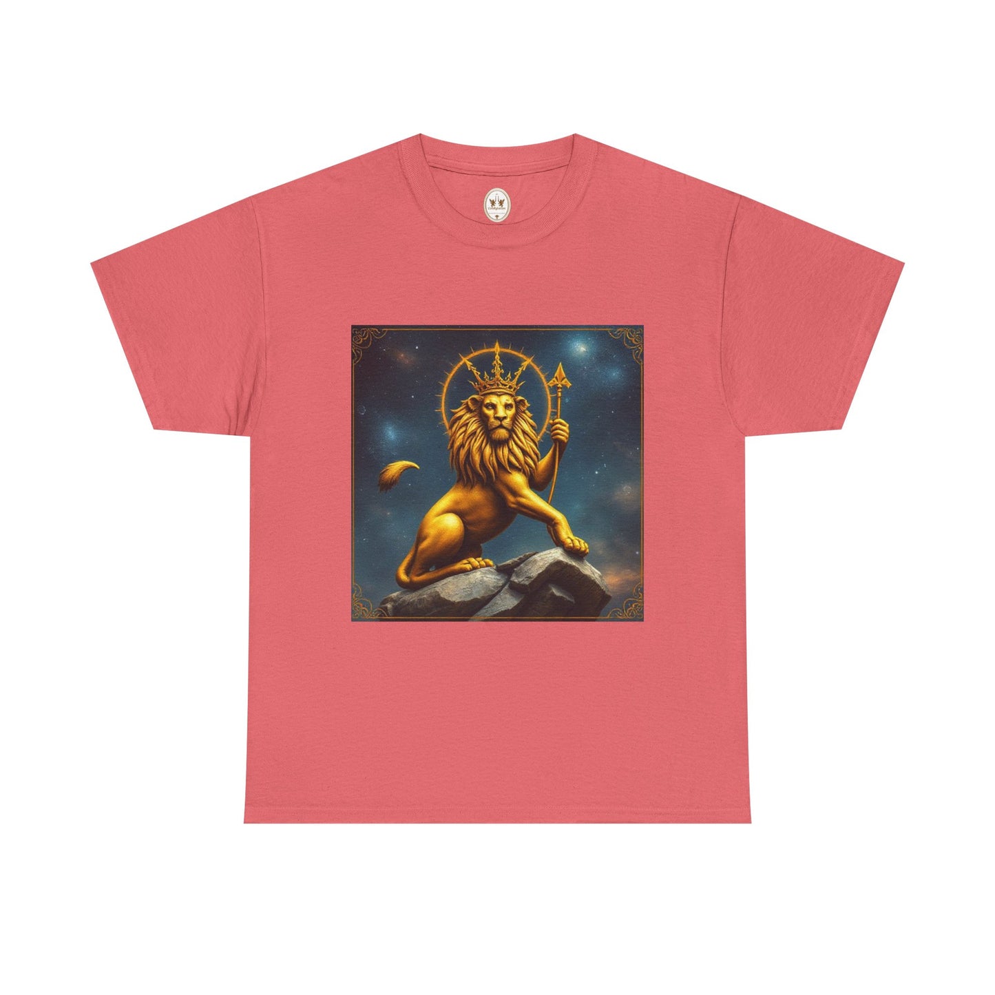 Unisex Heavy Cotton T-Shirt, King of Lions, Leo Zodiac Design