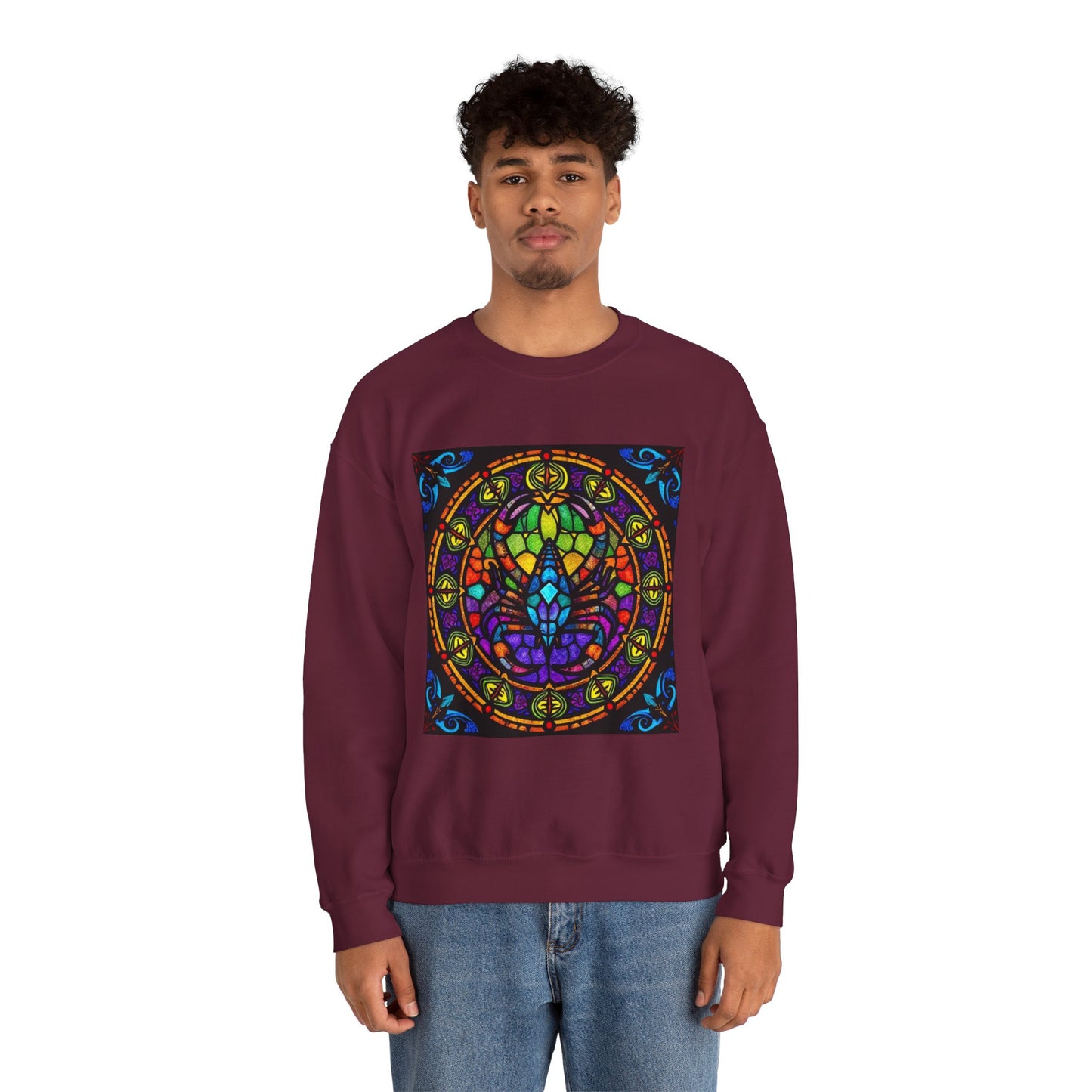 Unisex Heavy Blend™ Crewneck Sweatshirt, Glass 1, Scorpio Zodiac Design