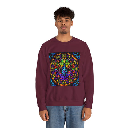 Unisex Heavy Blend™ Crewneck Sweatshirt, Glass 1, Scorpio Zodiac Design