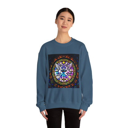 Unisex Heavy Blend™ Crewneck Sweatshirt, Glass 1, Gemini Zodiac Design