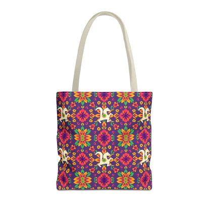 Tote Bag (AOP), Aquarius, Zodiac v2, Flower Pattern