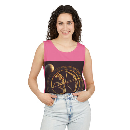 Unisex Garment-Dyed, Tank Top, Sagittarius Design, Planet Symbol v1, 100% US cotton