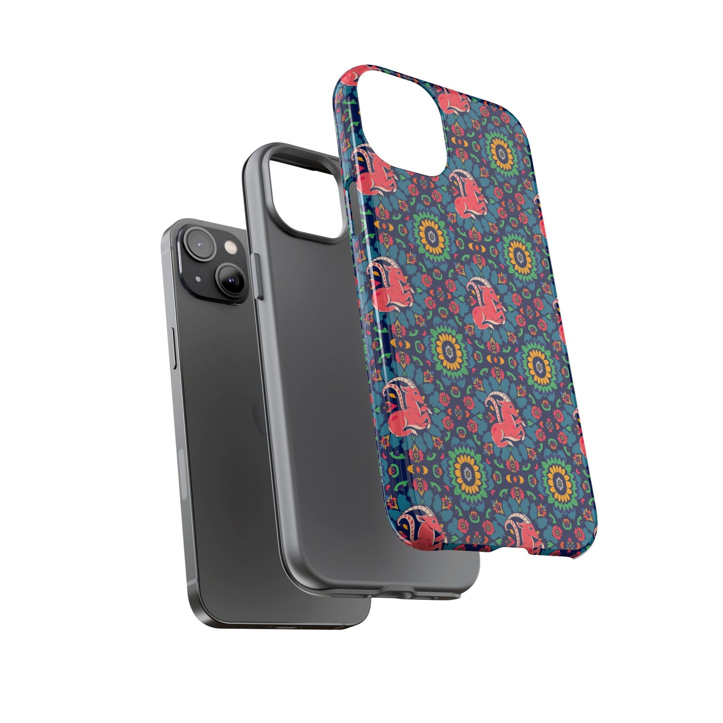 Tough Cases, Capricorn, Zodiac v1, Flower Pattern