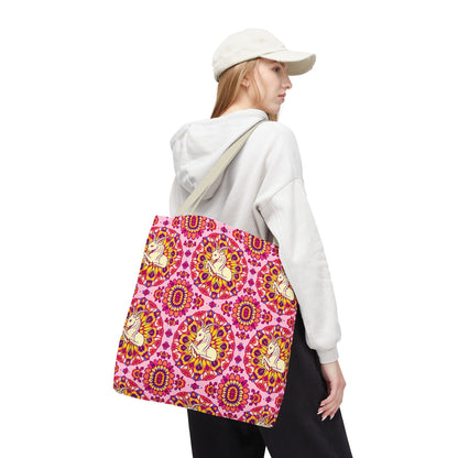 Tote Bag, (AOP), Capricorn, Zodiac v1, Flower Pattern