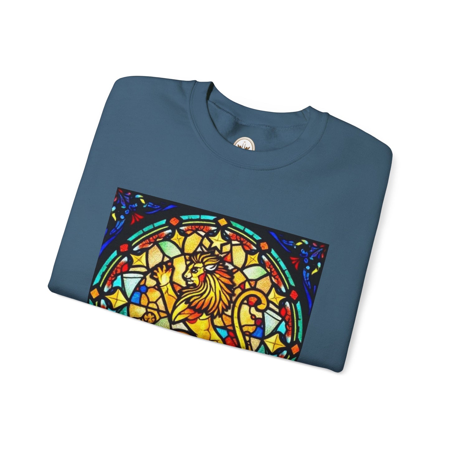 Unisex Heavy Blend™ Crewneck Sweatshirt, Glass 1, Leo Zodiac Design