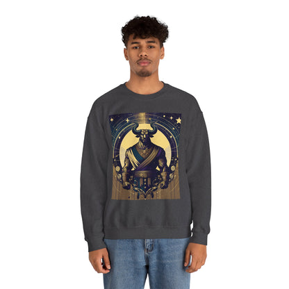 Unisex Heavy Blend™ Crewneck Sweatshirt, Minotaur, Taurus Zodiac Design
