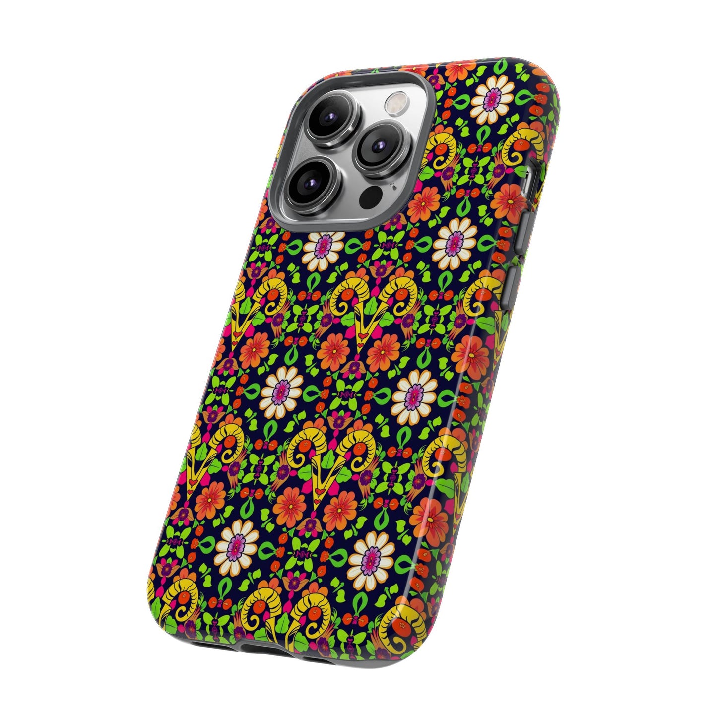 Tough Cases, Aries, Zodiac v4, Flower Pattern