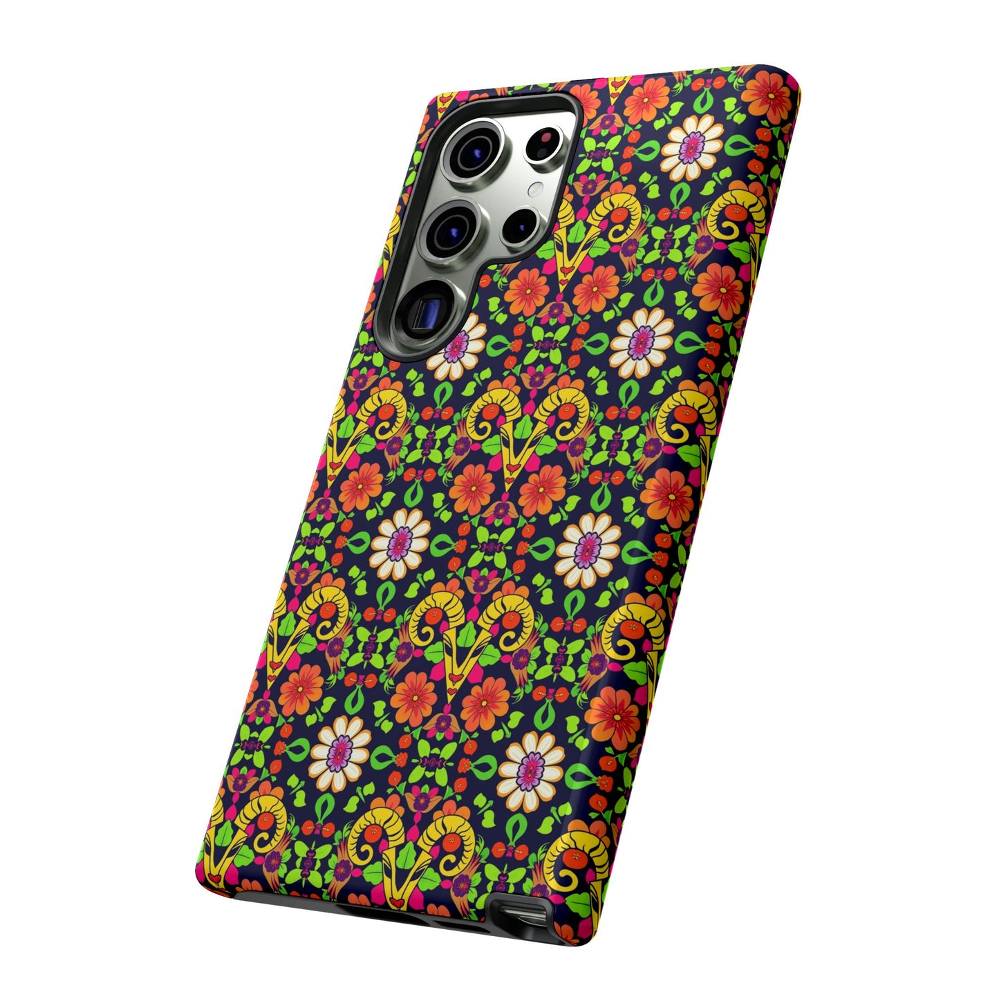 Tough Cases, Aries, Zodiac v4, Flower Pattern