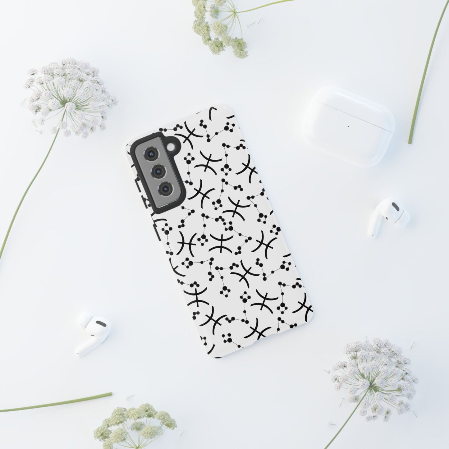 Tough Cases with the Pisces Zodiac sign for iPhone, Samsung Galaxy, and Google Pixel devices