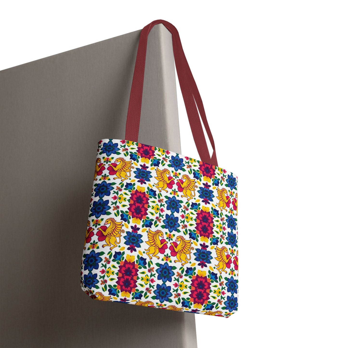 Tote Bag (AOP), Gemini, Zodiac, Flower Pattern