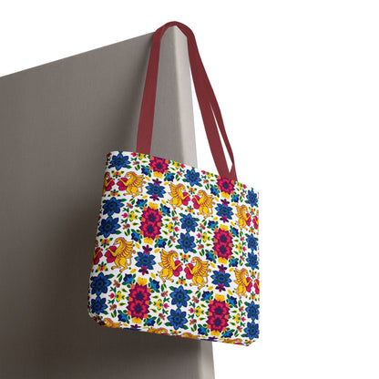 Tote Bag (AOP), Gemini, Zodiac, Flower Pattern