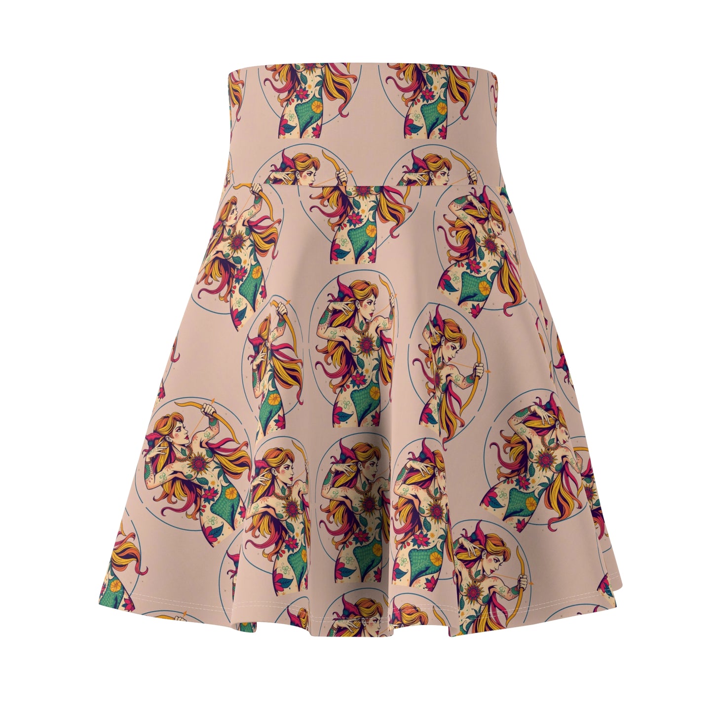 Women's Skater Skirt, (AOP), Sagittarius, Zodiac, Sexy Pattern