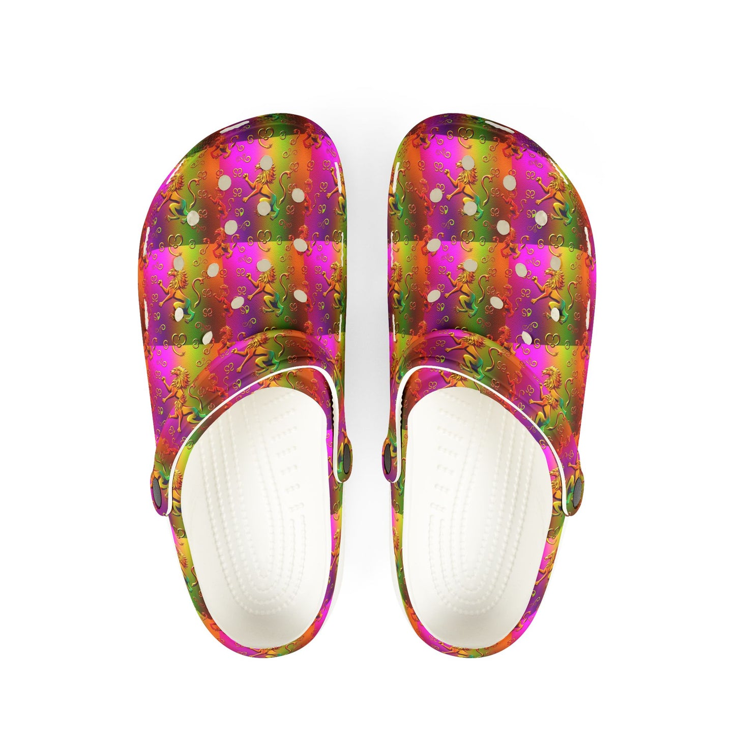 EVA Foam Rubber Shoes, (AOP), Leo, Zodiac v3, Pattern
