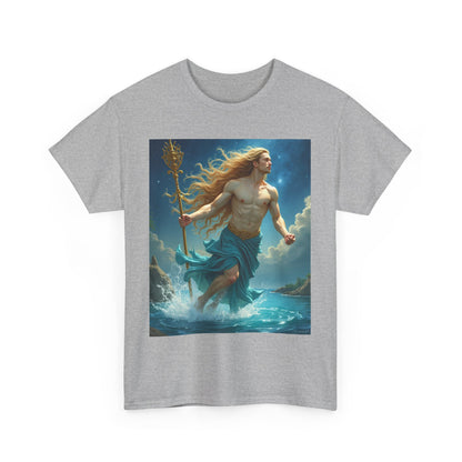 Unisex Heavy Cotton T-Shirt, Realistic, Aquarius Zodiac Design
