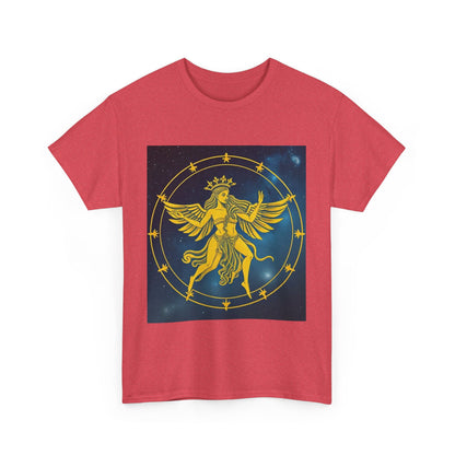 Unisex Heavy Cotton T-Shirt, Twin Angel v3, Gemini Zodiac Design