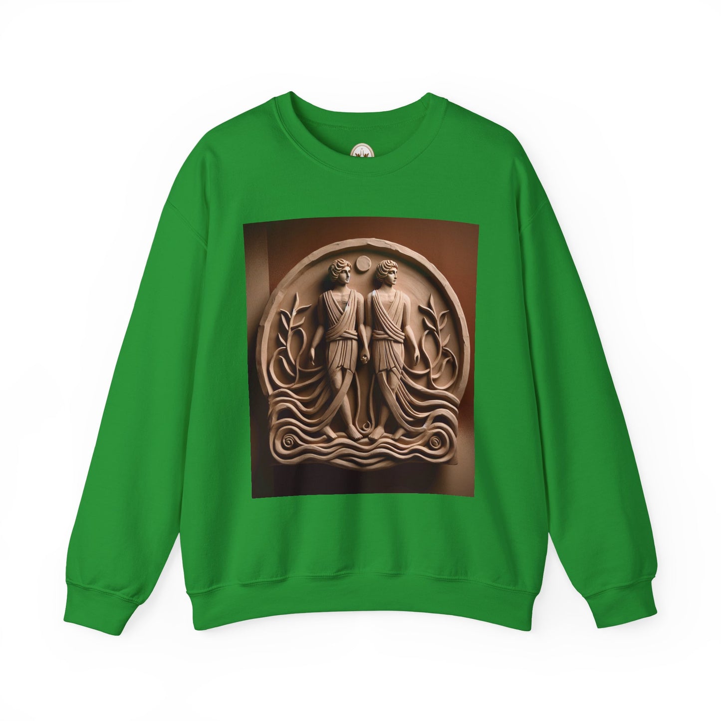 Unisex Heavy Blend™ Crewneck Sweatshirt, Stone Twins, Gemini Zodiac Design