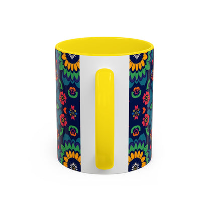 Accent Coffee Mug, Capricorn, Zodiac, Flower Pattern, (11, 15oz)