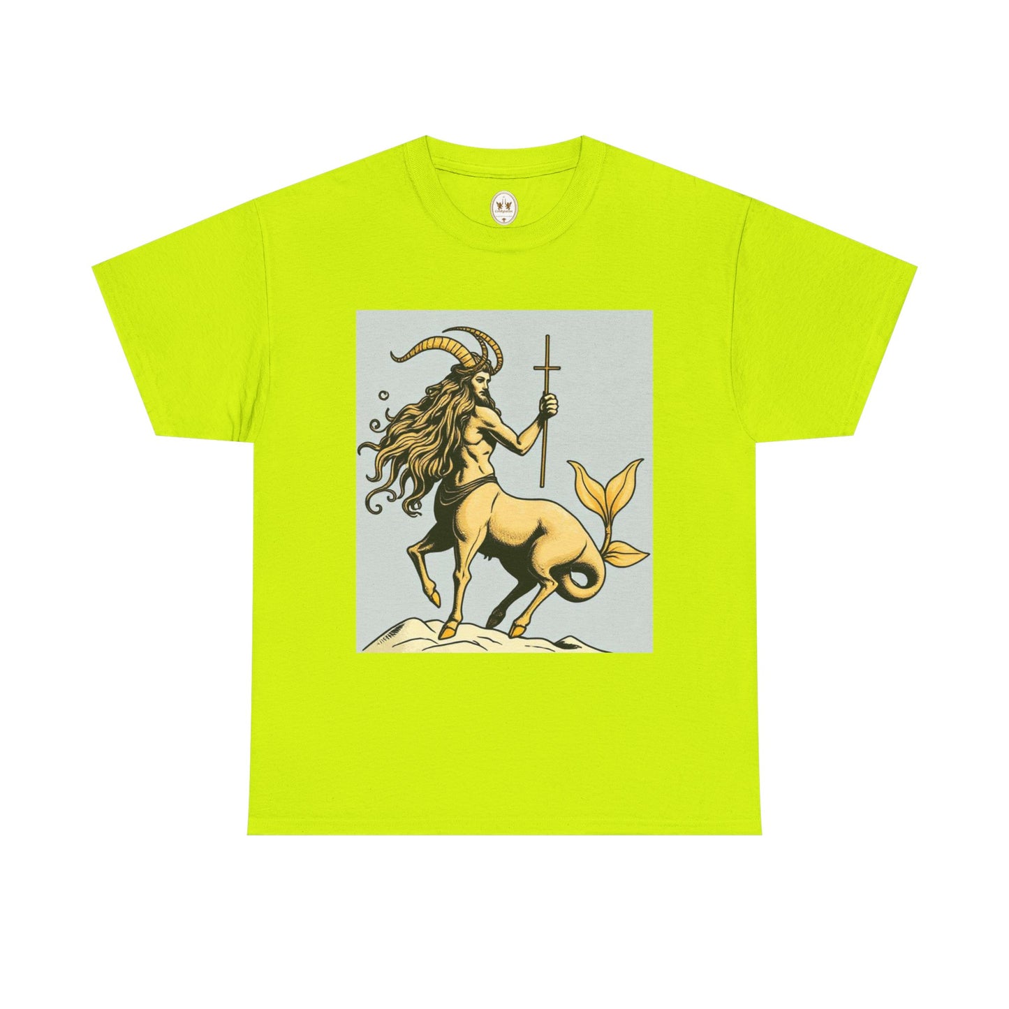 Unisex Heavy Cotton T-Shirt, Capricorn God v2, Zodiac Design
