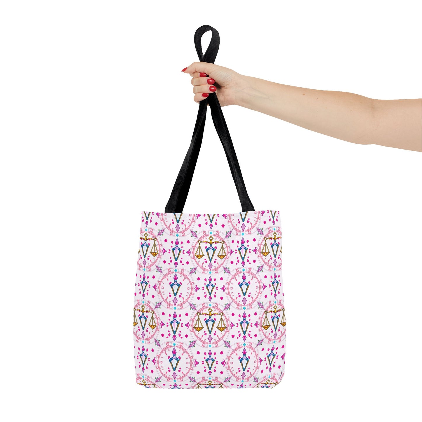 Tote Bag (AOP), Libra, Zodiac, Jewel Pattern