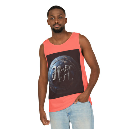 Unisex Garment-Dyed, Tank Top, Gemini Design, Space Symbol , 100% US cotton