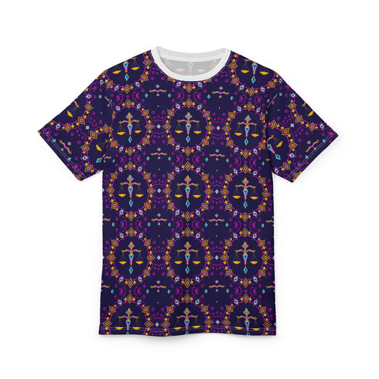 Unisex Cut & Sew T-Shirt, (AOP), Libra, Zodiac, Jewels Pattern