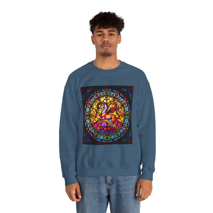 Unisex Heavy Blend™ Crewneck Sweatshirt, Glass 1, Aries Zodiac Design