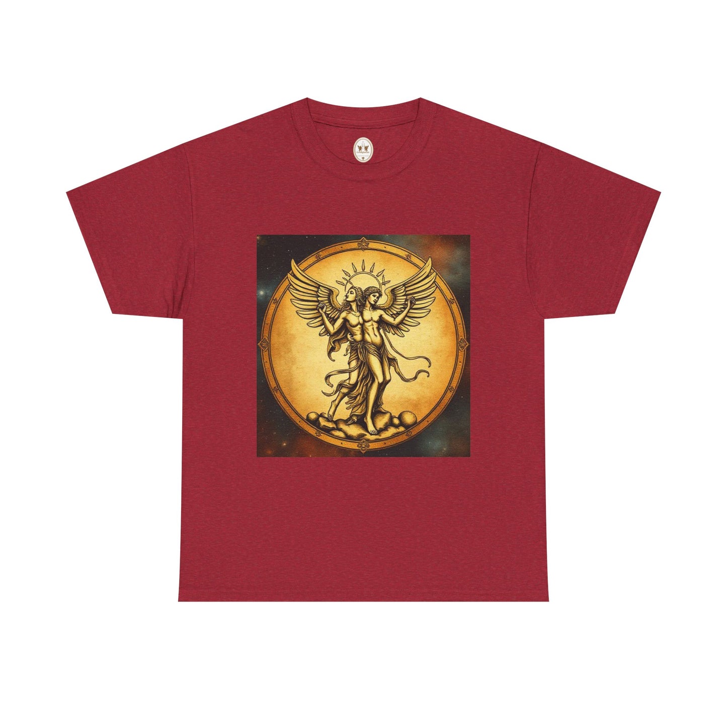 Unisex Heavy Cotton T-Shirt, Angel Twin, Gemini Zodiac Design