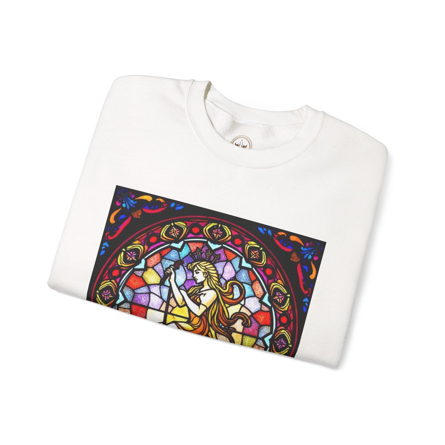 Unisex Heavy Blend™ Crewneck Sweatshirt, Glass, Virgo Zodiac Design