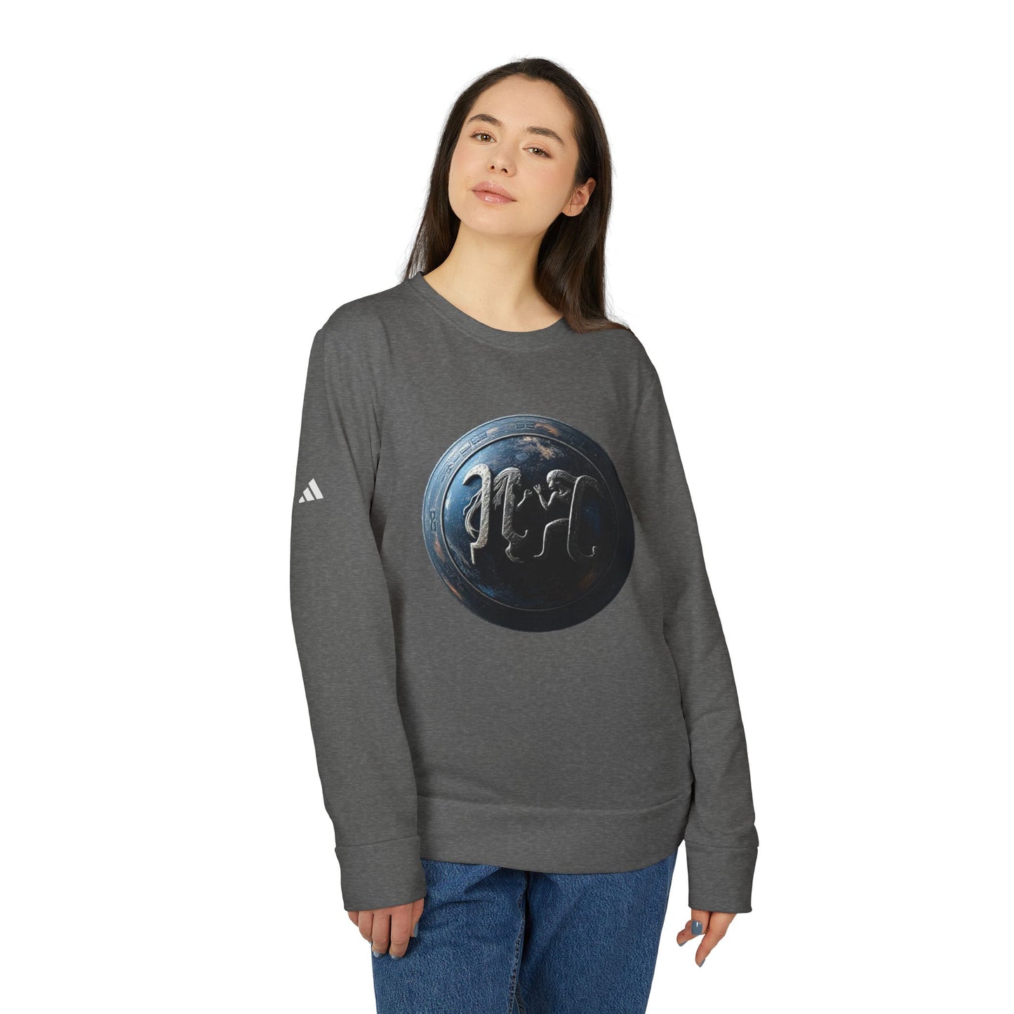 Adidas, Unisex Fleece Crewneck Sweatshirt, Gemini, Space Symbol, Zodiac
