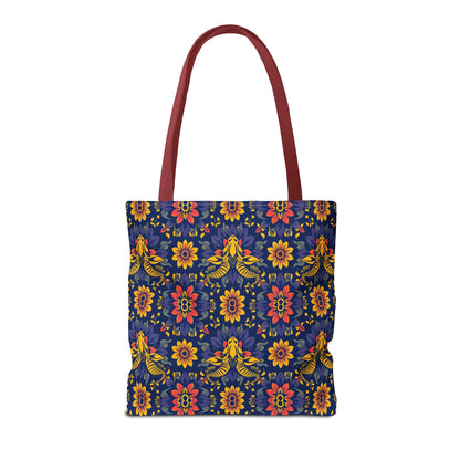 Tote Bag, (AOP), Taurus, Zodiac v3, Flower Pattern