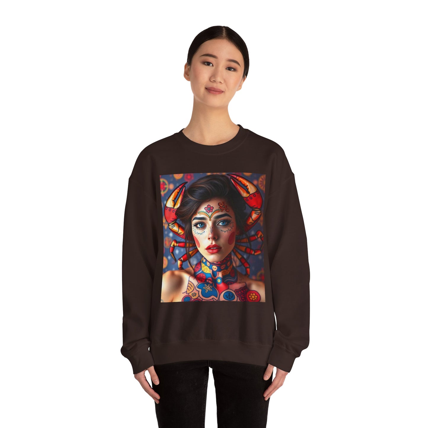 Unisex Heavy Blend™ Crewneck Sweatshirt, Cancer, Zodiac v2, Sexy Pattern