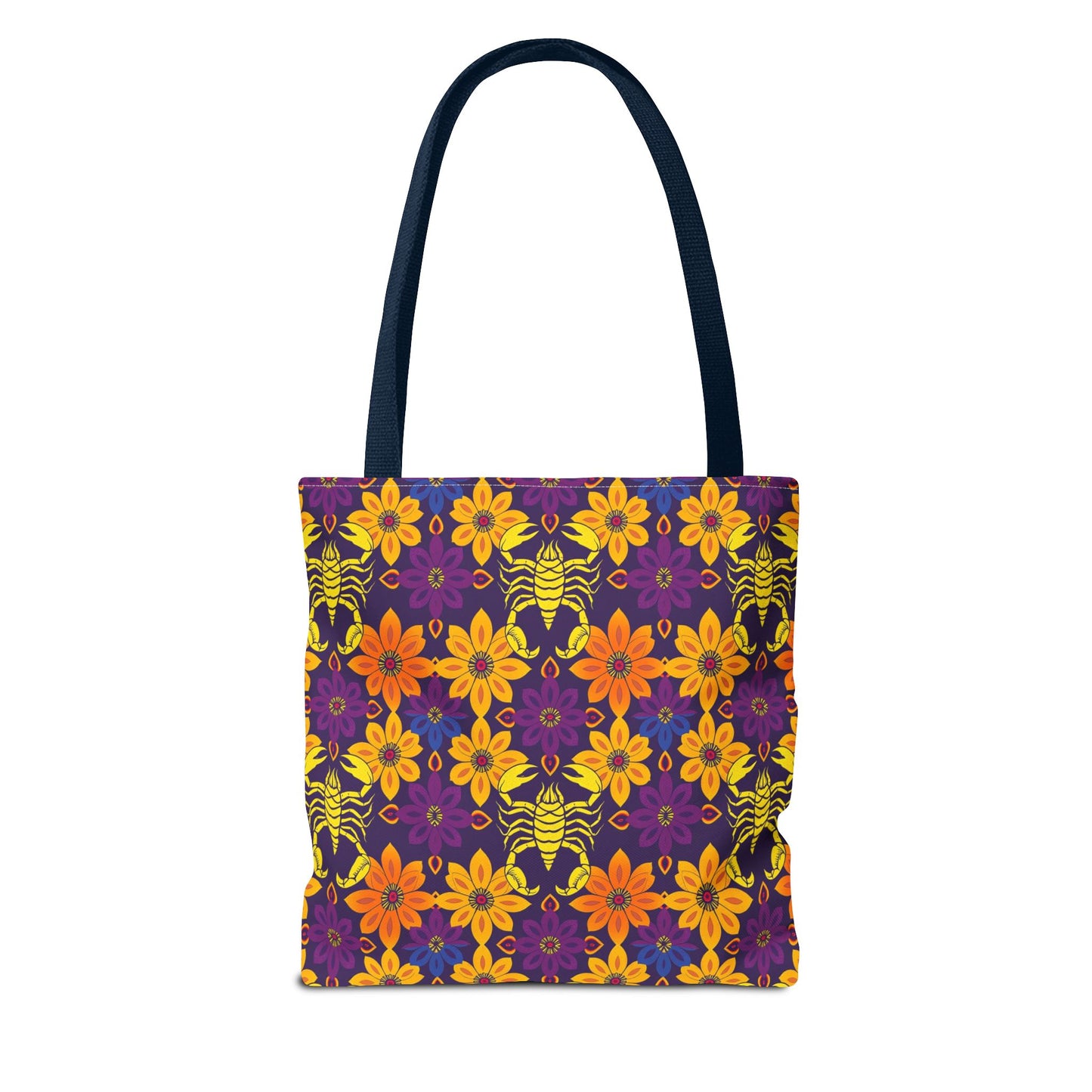 Tote Bag, (AOP), Scorpio, Zodiac v2, Flower Pattern