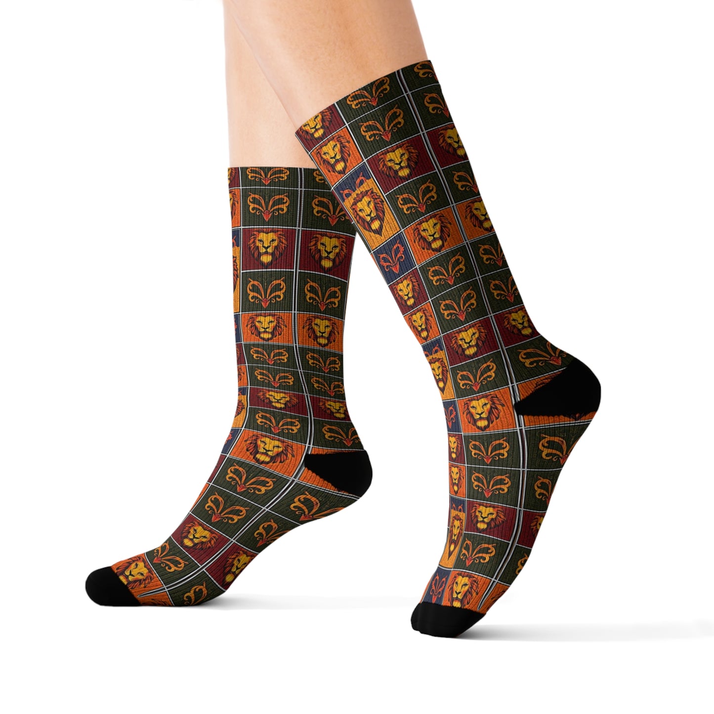 Sublimation Socks, Leo, Zodiac v1, Shapes Pattern