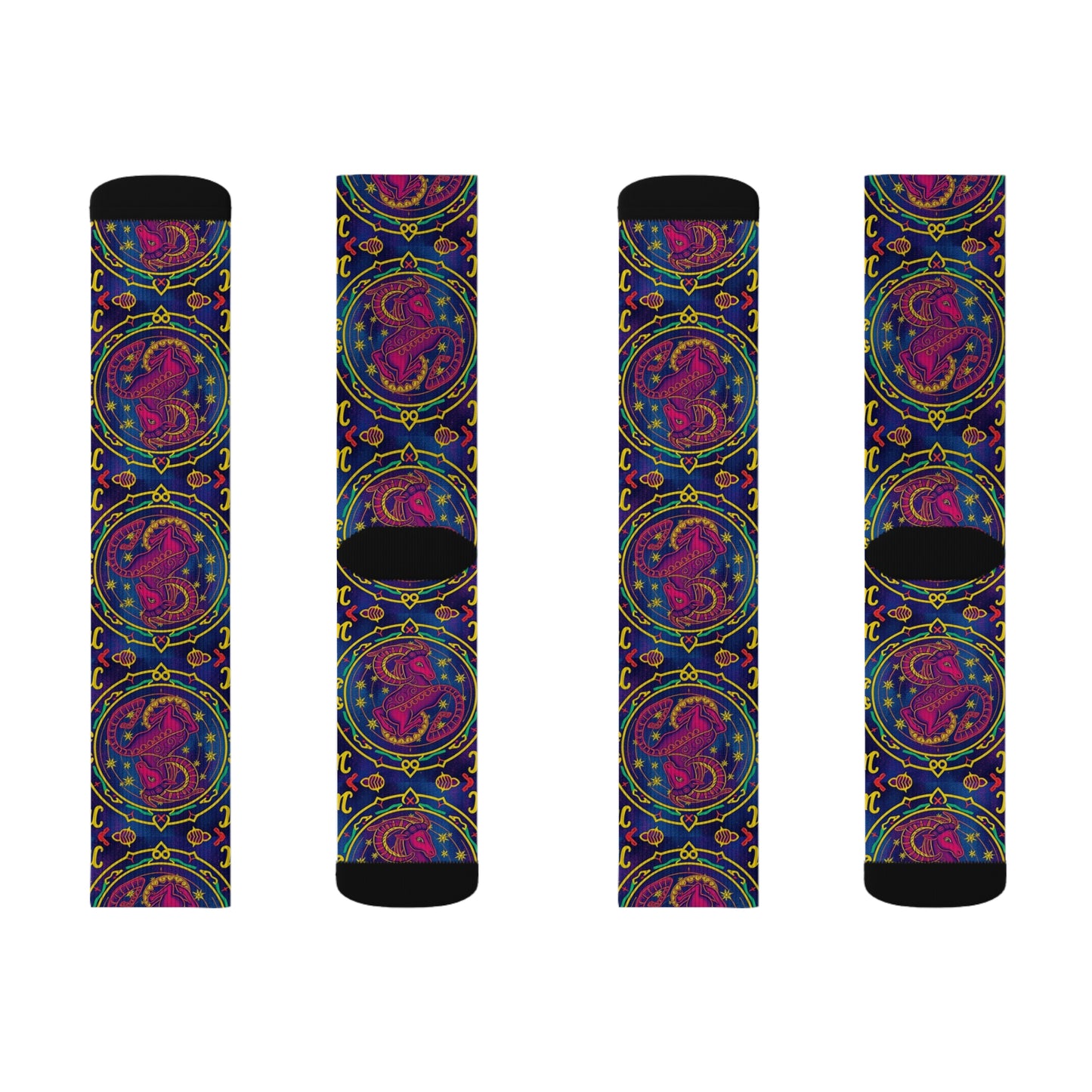 Sublimation Socks, Capricorn, Zodiac v2, Pattern