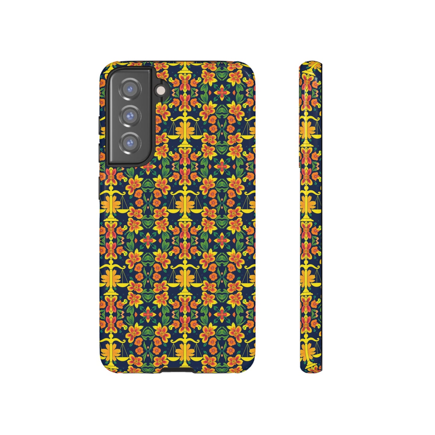 Tough Cases, Libra, Zodiac v3, Flower Pattern