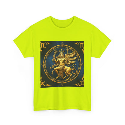 Unisex Heavy Cotton T-Shirt, Gold Angel, Symbol, Virgo Zodiac Design