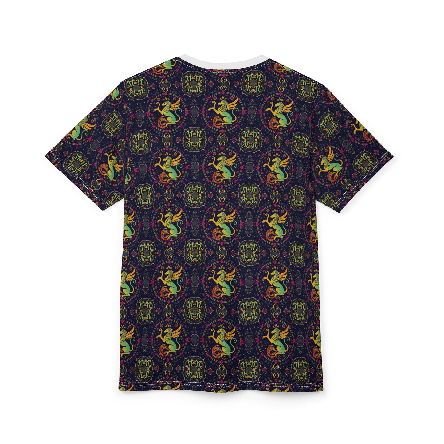 Unisex Cut & Sew T-Shirt, AOP, Virgo, Zodiac v1, Pattern