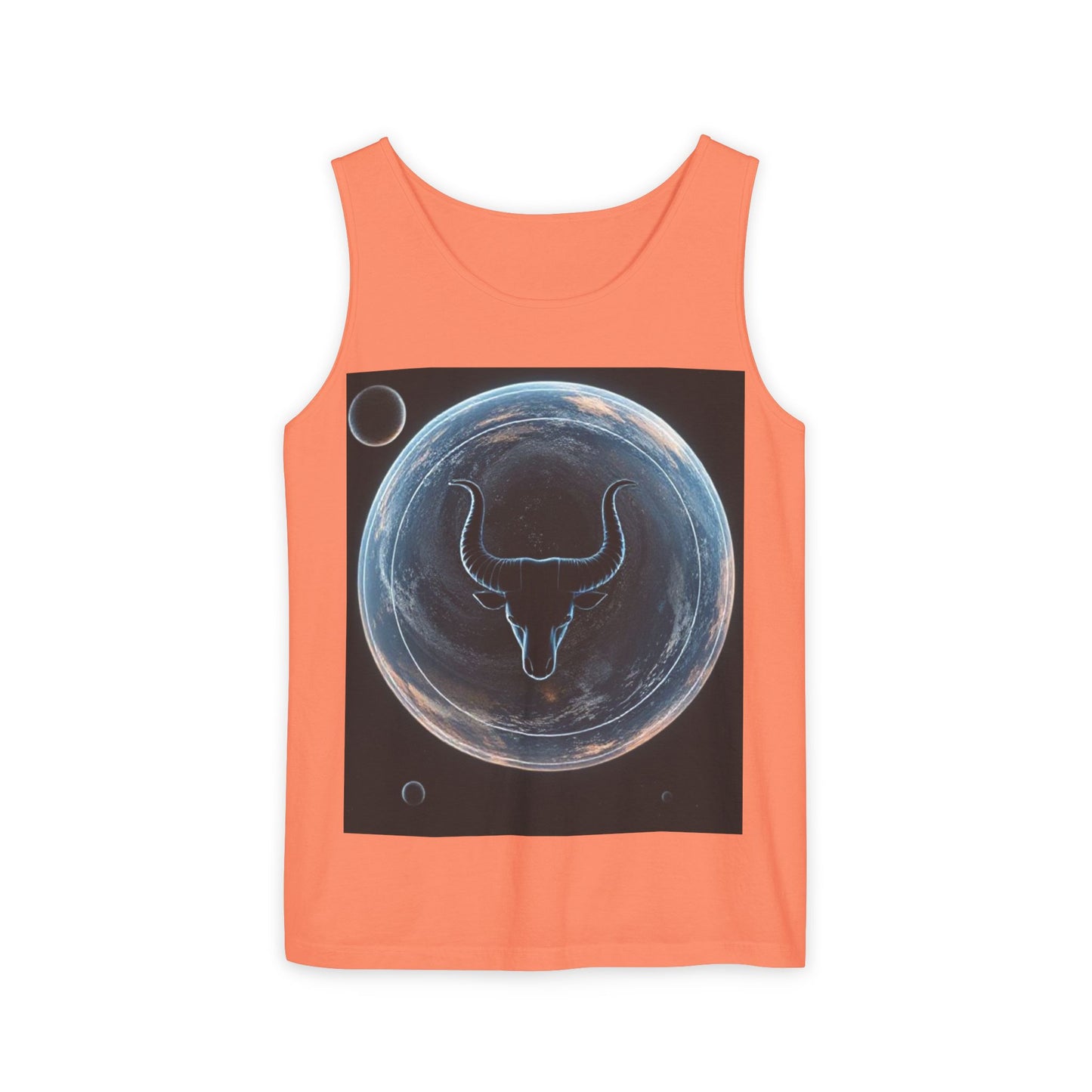 Unisex Garment-Dyed, Tank Top, Taurus Design, Planet Animal v1, 100% US cotton