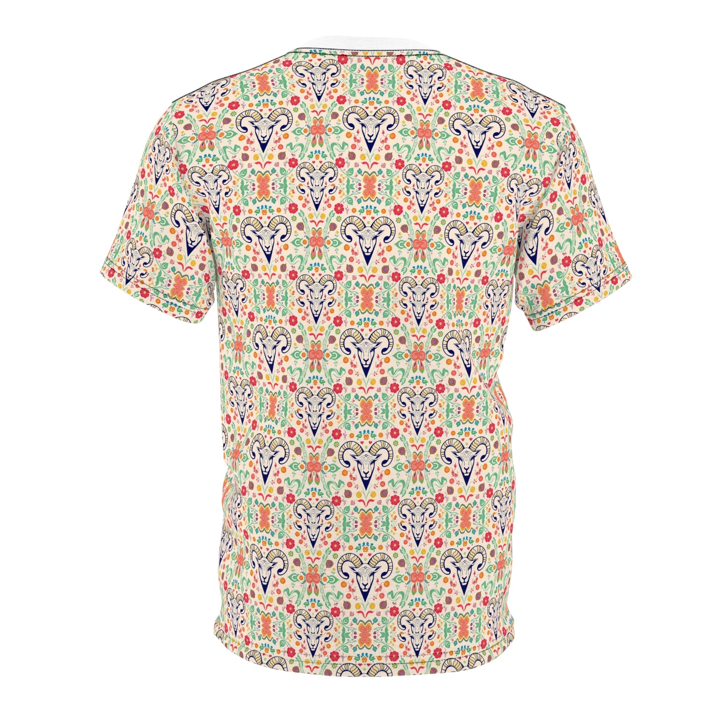 Unisex Cut & Sew T-Shirt, AOP, Aries, Zodiac, Pattern