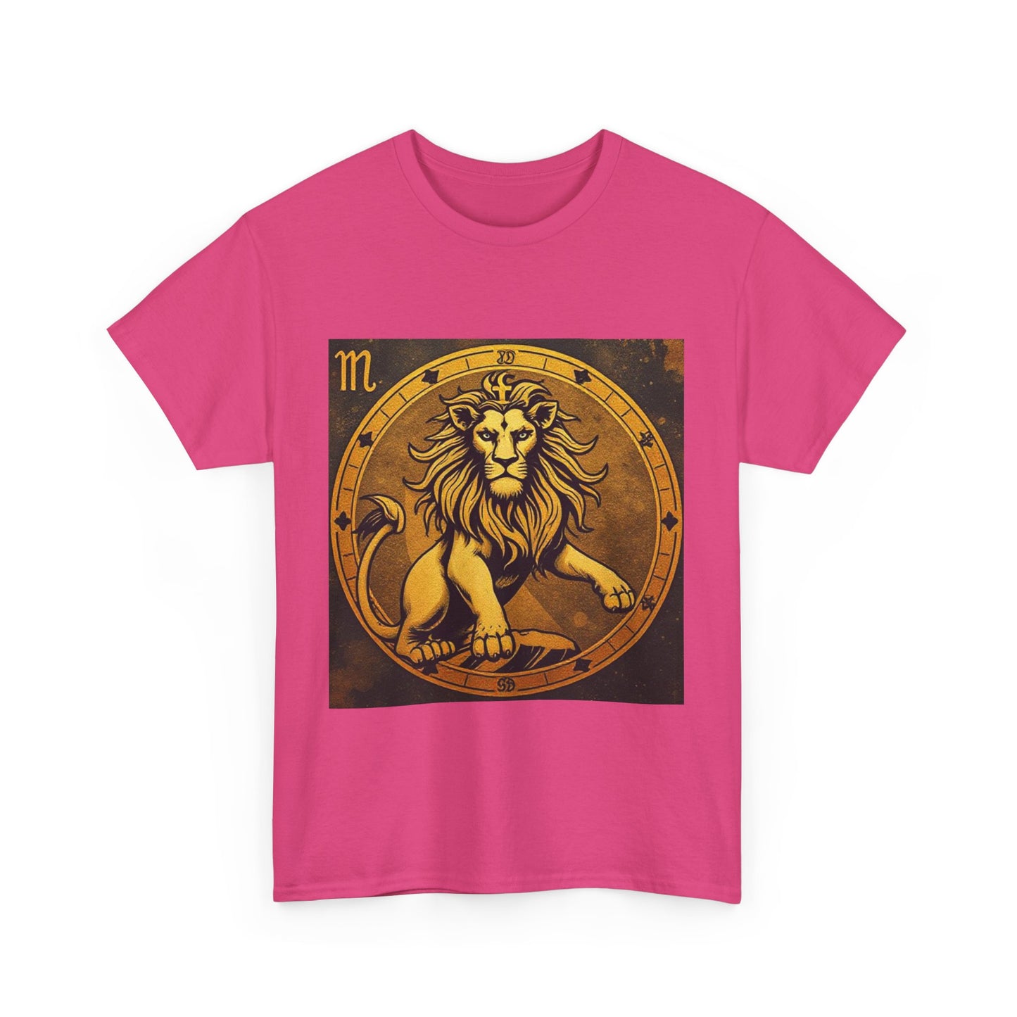 Unisex Heavy Cotton T-Shirt, Gold Lion, Leo Zodiac Design