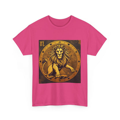 Unisex Heavy Cotton T-Shirt, Gold Lion, Leo Zodiac Design