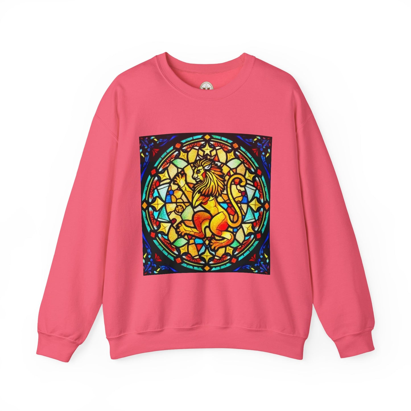 Unisex Heavy Blend™ Crewneck Sweatshirt, Glass 1, Leo Zodiac Design