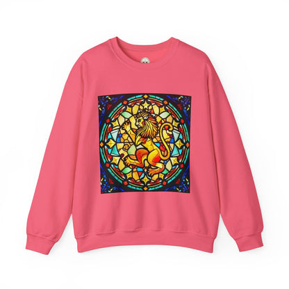 Unisex Heavy Blend™ Crewneck Sweatshirt, Glass 1, Leo Zodiac Design