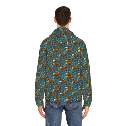 Full-Zip Hoodie (AOP), Pisces, Zodiac v1, Pattern