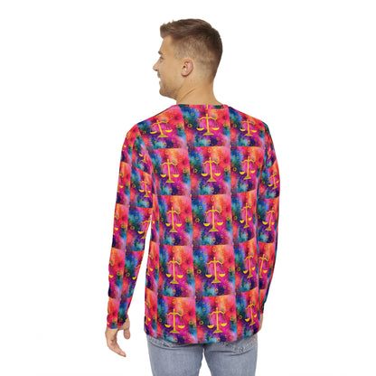 Men's Long Sleeve Shirt, (AOP), Libra, Zodiac v4, Pattern