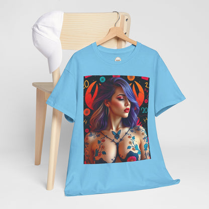 Unisex Heavy Cotton T-Shirt, Cancer, Zodiac, Sexy Art