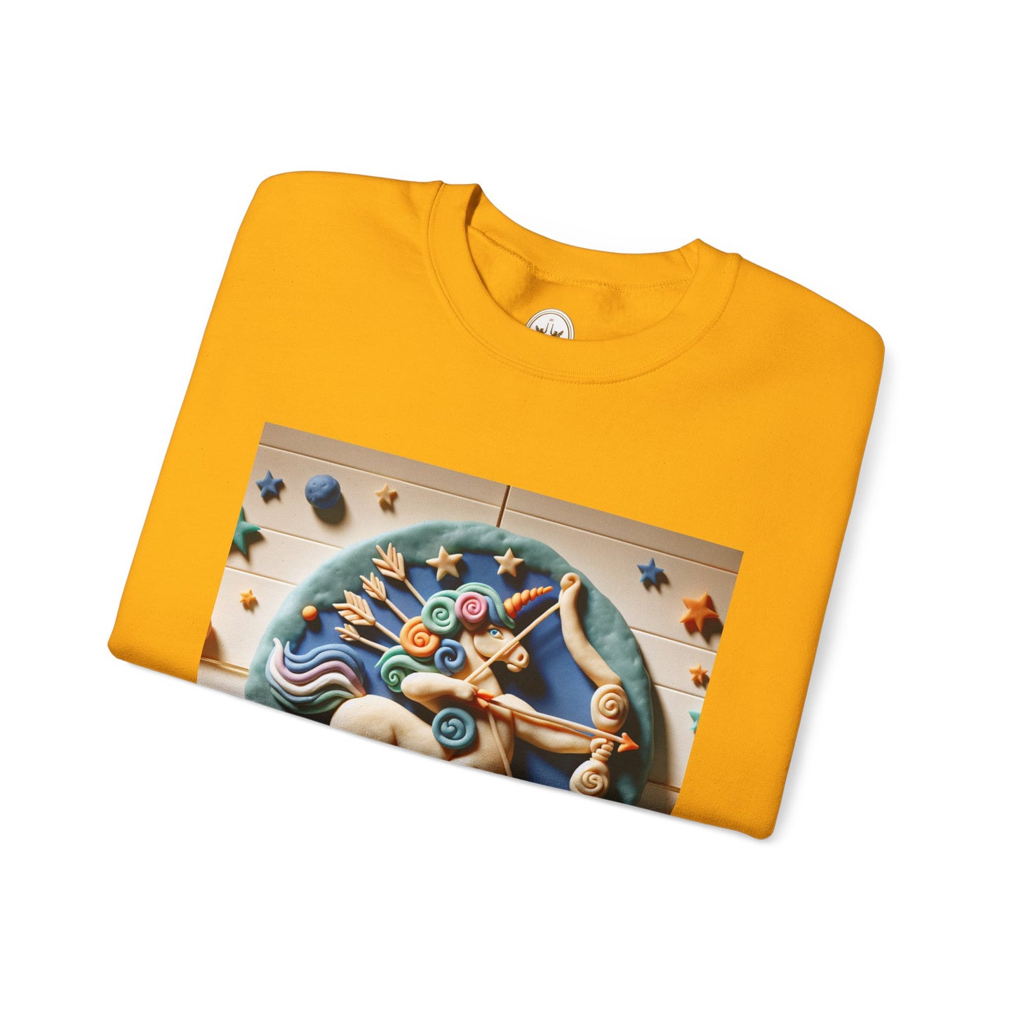 Unisex Heavy Blend™ Crewneck Sweatshirt, Colorful Horse, Sagittarius Zodiac Design